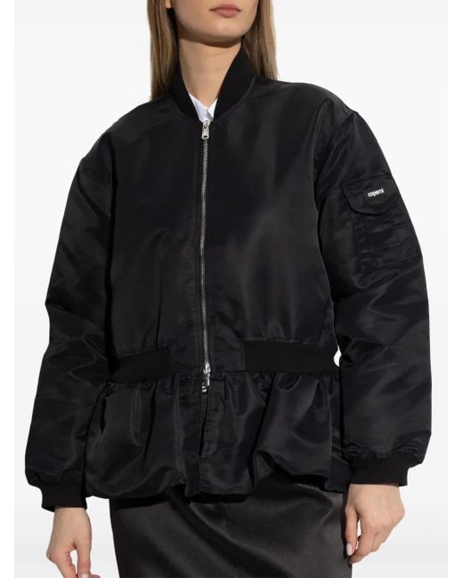 Coperni Black Gathered-Hem Bomber Jacket