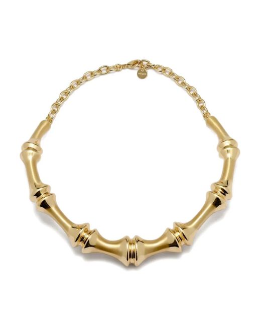 Cult Gaia Metallic Brushed Brass Bamboo Necklace