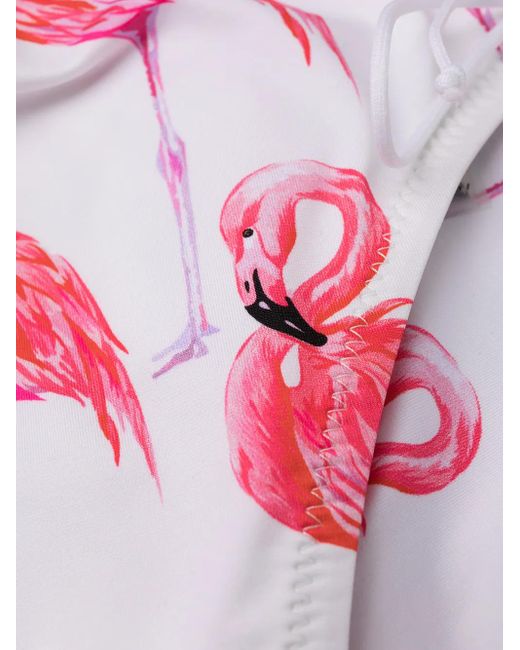 Noire Swimwear Pink Addicted Flamingo Lace-Up Bikini