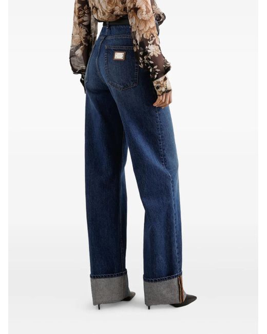 Dolce & Gabbana Blue Turn-Up Cuffs Jeans