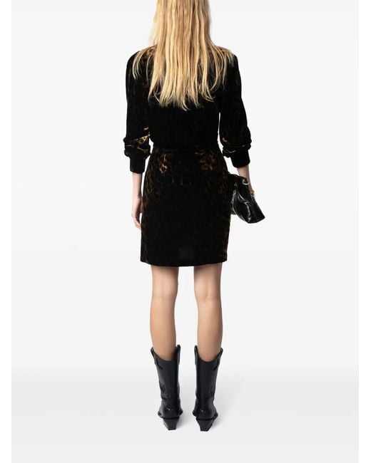 Zadig & Voltaire Black Rulipe Velvet Shirt Dress