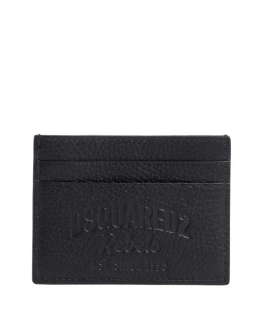 DSquared² Black Rebels Embossed Card Holder for men