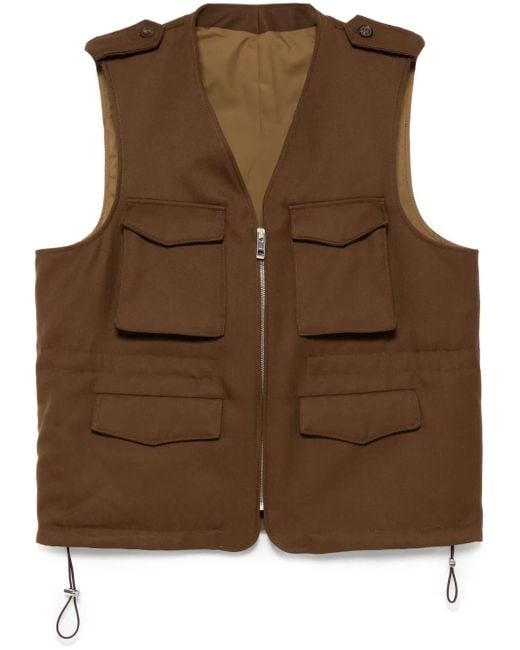 Caruso Brown Padded Gilet for men