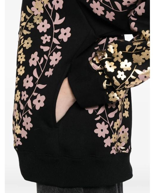 Cynthia Rowley Black Hoodie Mit Folien-Print