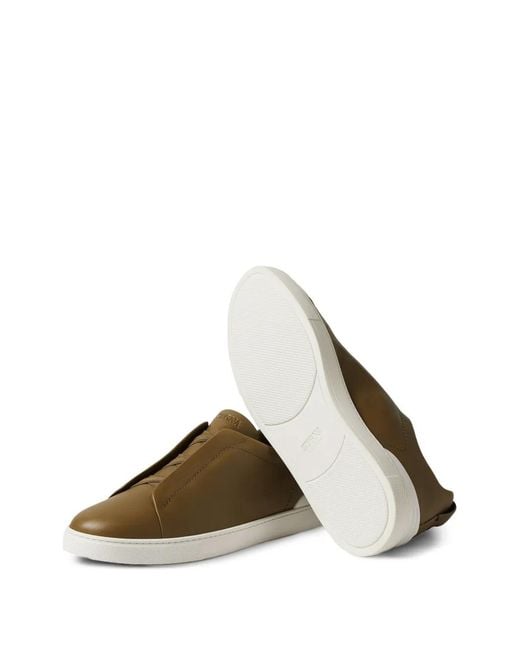 Zegna Green Triple Stitch Sneakers for men