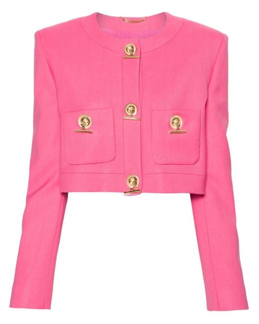 Moschino Pink Single-breasted Cropped Blazer