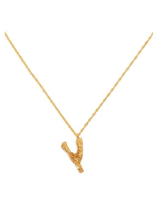 Loveness Lee Metallic Y Alphabet Pendant Necklace