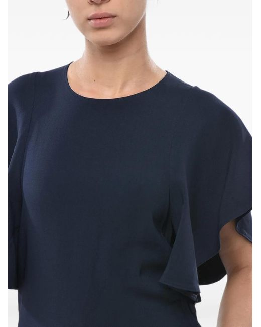 Stella McCartney Blue Mini Sheath Dress Lana With Ruffle Sleeves