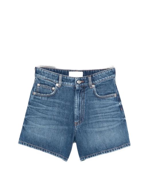 Sportmax Blue Medio Frayed Shorts