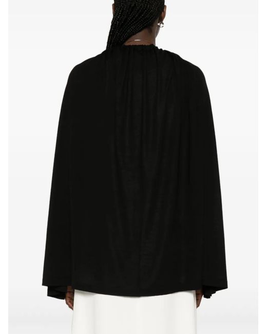 Totême  Black Drawstring Cape
