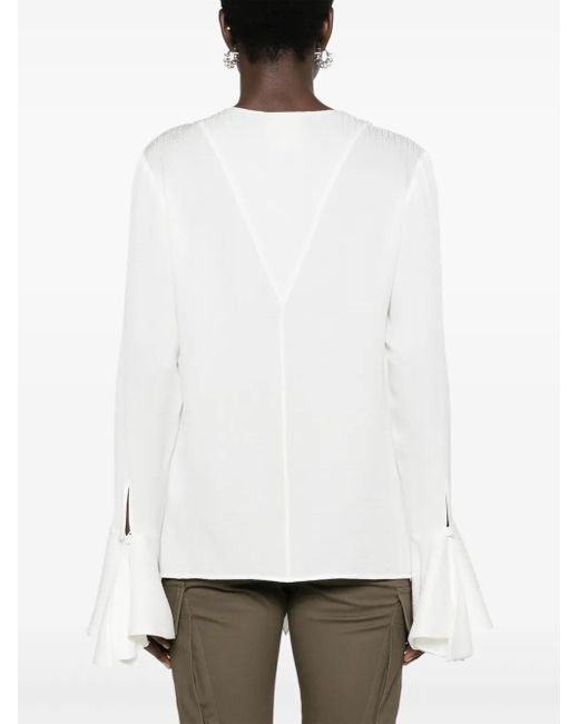 Givenchy White Ruffled Blouse