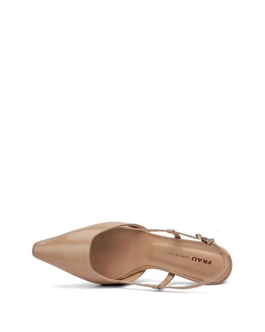 Frau Natural Semi-Polished Leather Slingbacks