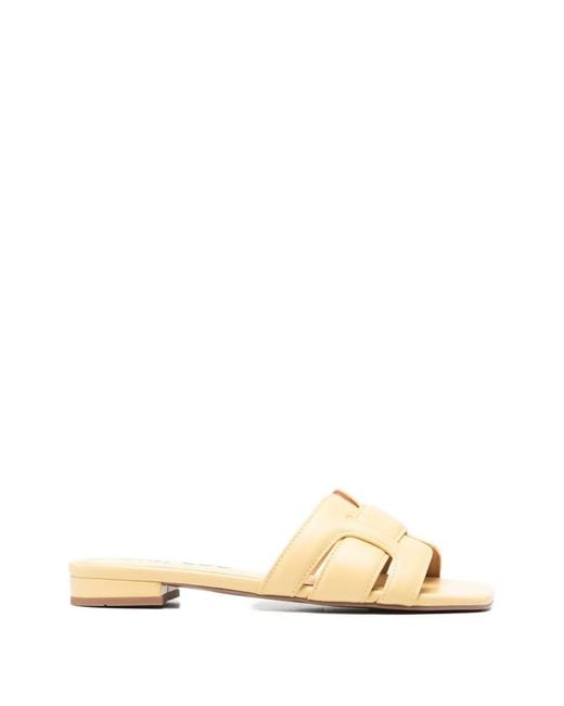 Bibi Lou Metallic Cremes Woven Leather Sandals