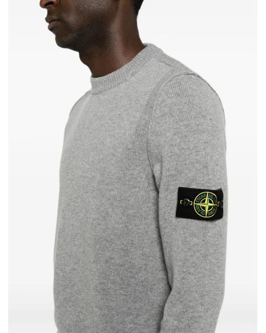 Stone Island Gray 5100072 Lambswool Sweater for men
