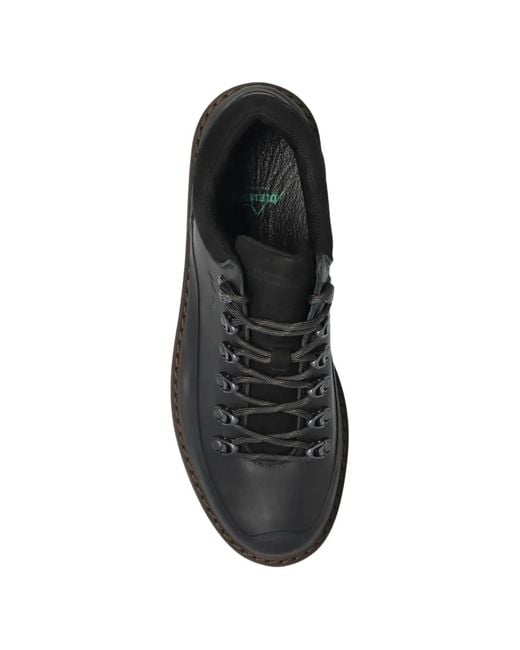Diemme Black Cornaro Gomma Leather Low-Top Sneakers for men