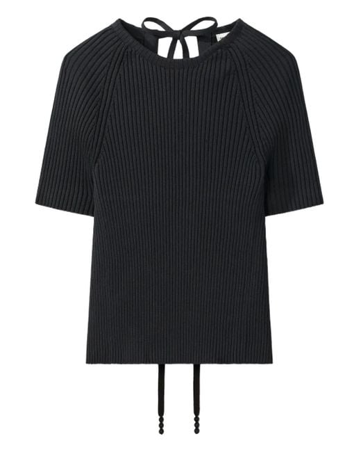 Jersey Con Lazo En La Espalda Tory Burch de color Black