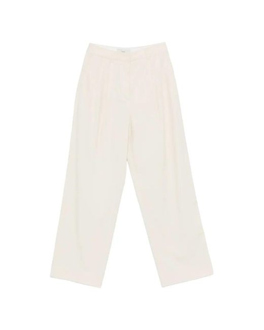 DUNST White Pleated Trousers