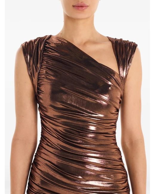 POST MERIDIEM Brown Asymmetric Dress