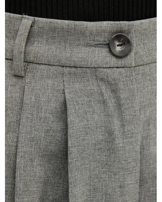 Sisley Gray Button Pleated Trousers