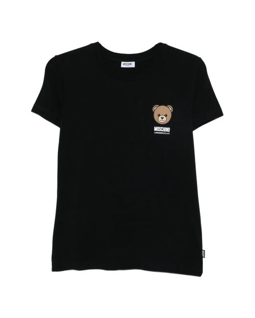 Moschino Black T-Shirt À Logo Imprimé