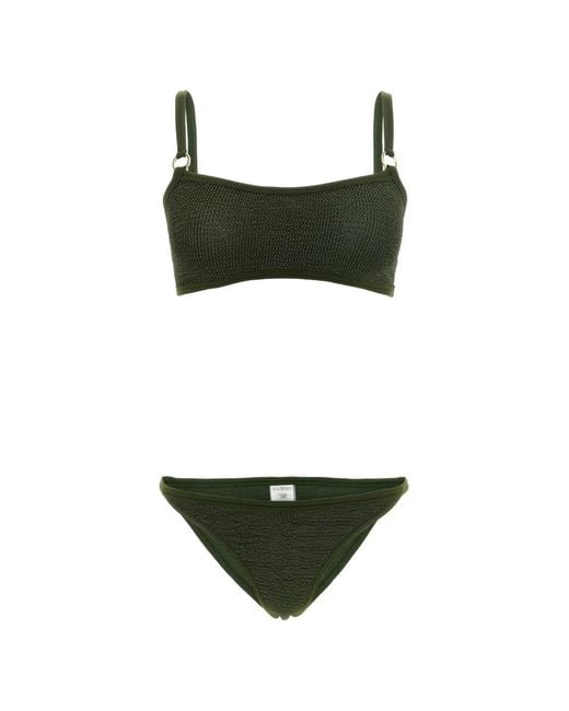Hunza G Green Iris Ring-Detail Bikini