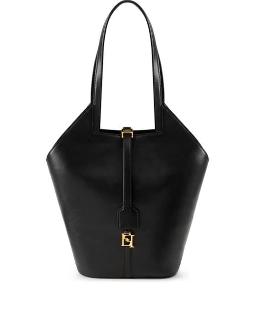 Elisabetta Franchi Black Everywhere Medium Leather Bag