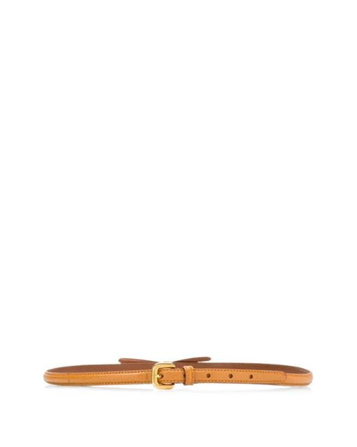Prada White Bow-Detail Buckle Belt