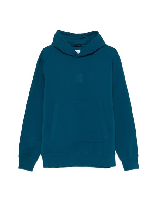 C P Company Blue Kangaroo-Pocket Hoodie for men