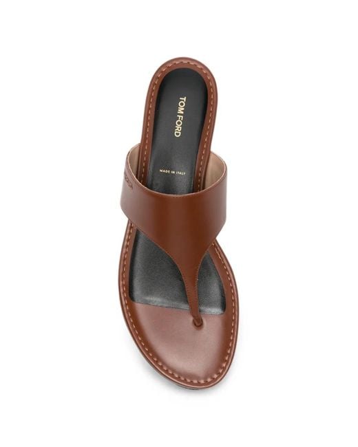 Tom Ford Brown Open-Toe Leather Sandals