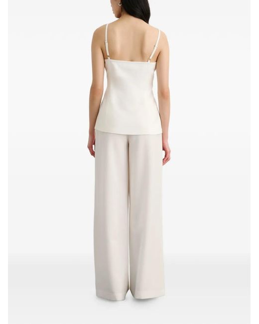 Toccin White Roxy Square Neck Button Vest