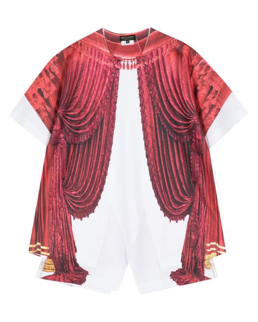 Camiseta con estampado Curtain Comme des Garçons de hombre de color Red