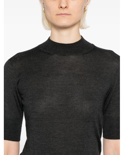 Jil Sander Black Crew-Neck Top