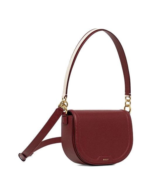 Bally Purple Code Flap Leather Cross Body Bag