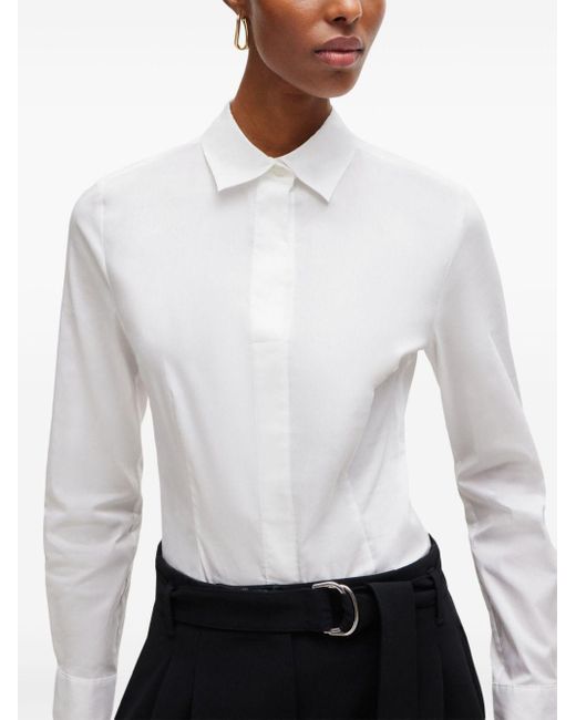 Chemise à manches longues Boss en coloris White
