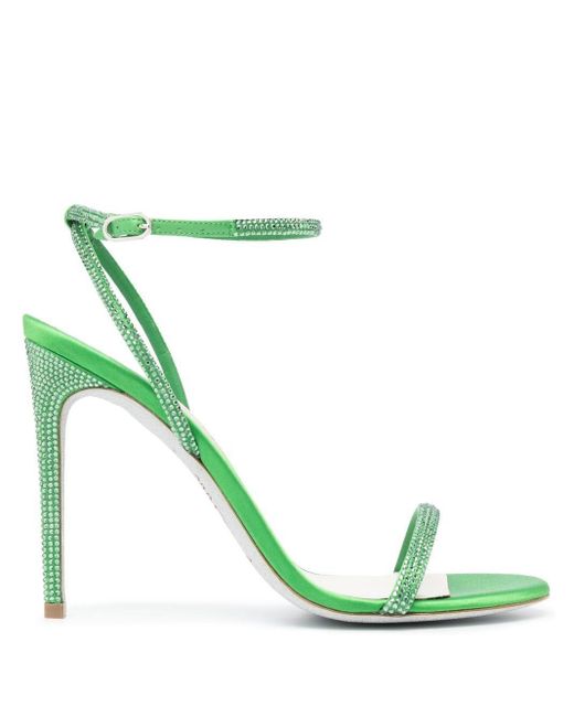 Rene Caovilla Ellabrita 110mm High-heeled Sandals in Green | Lyst