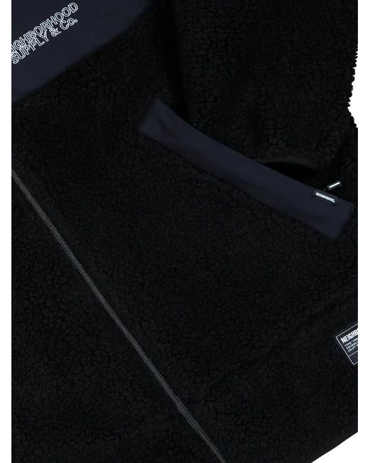 Neighborhood Black Fleece Zip-Up Jacket for men