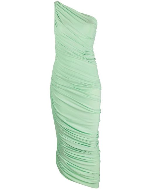 Norma Kamali Diana One-shoulder Dress in Green | Lyst