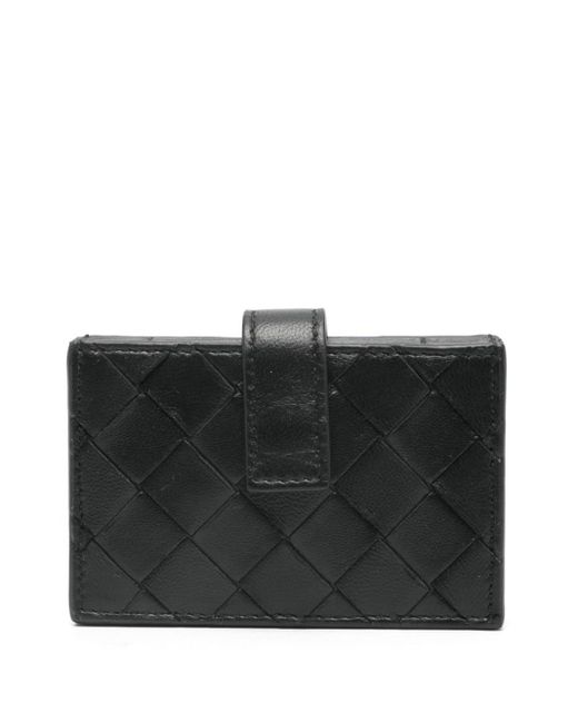 Intrecciato leather wallet Bottega Veneta en coloris Black