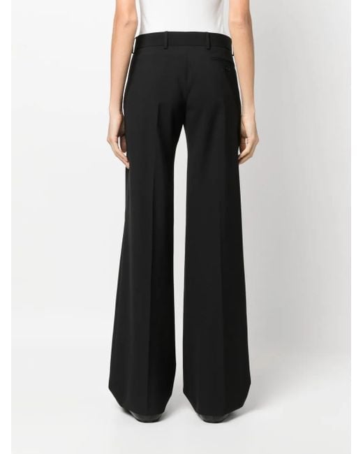 Quira Black Mid-Rise Wide-Leg Tailored Trousers