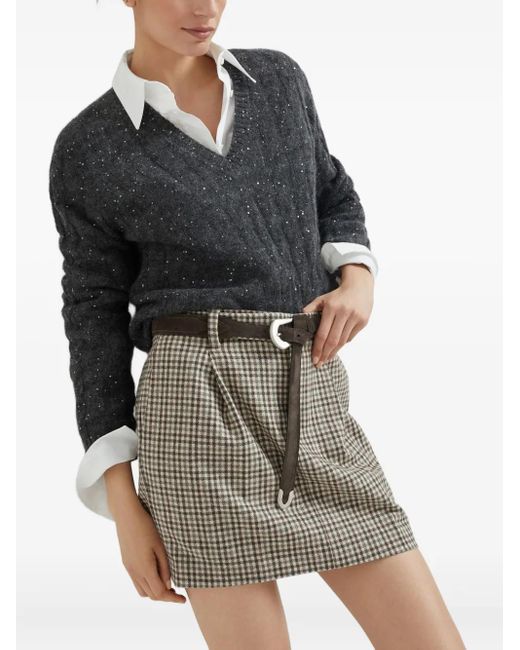 Brunello Cucinelli Black Cable-Knit Sweater