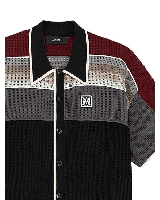 Amiri Black Ma Sport Logo-Patch Shirt for men