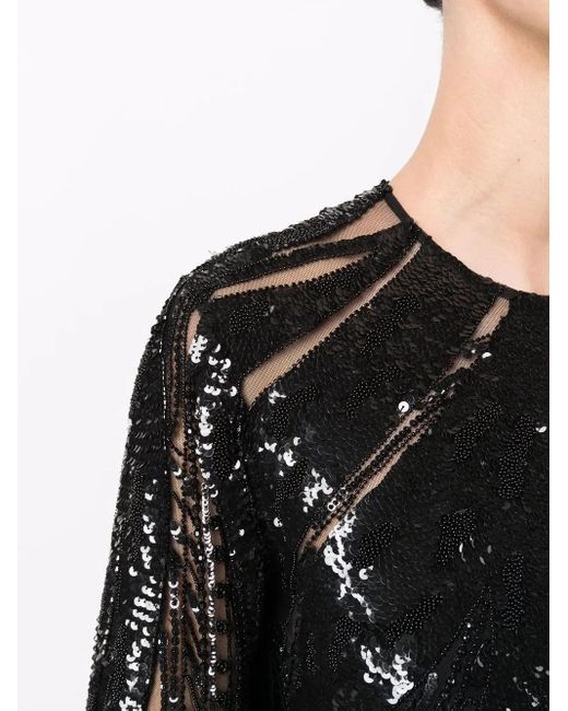 Elie Saab Avondjurk Verfraaid Met Kralen in het Black