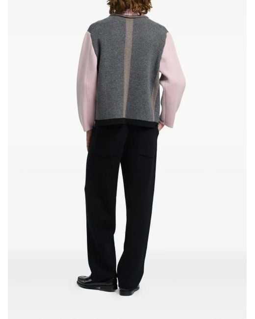 Barrie Gray Colour-Block Buttoned Cardigan