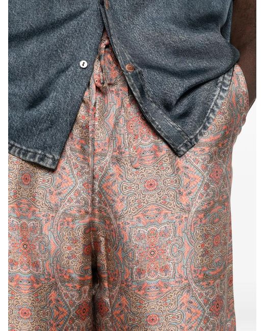 Pierre Louis Mascia Pink Paisley-Print Palazzo Pants