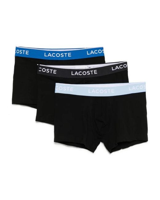 Lacoste Black Logo-Waistband Boxers (Pack Of Three) for men