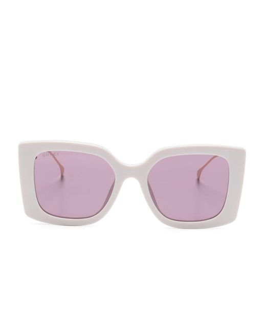 Gucci Pink Double G Oversize-frame Sunglasses