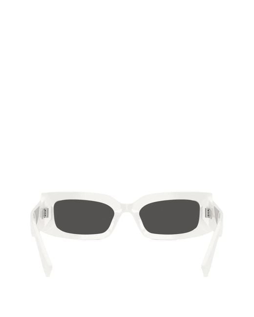 Dolce & Gabbana White Rectangle-Frame Sunglasses