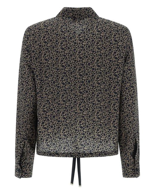 Herno Black Tie-Waist Patterned Shirt