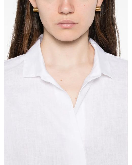Trame Auree White Bluse Mit Bündchen