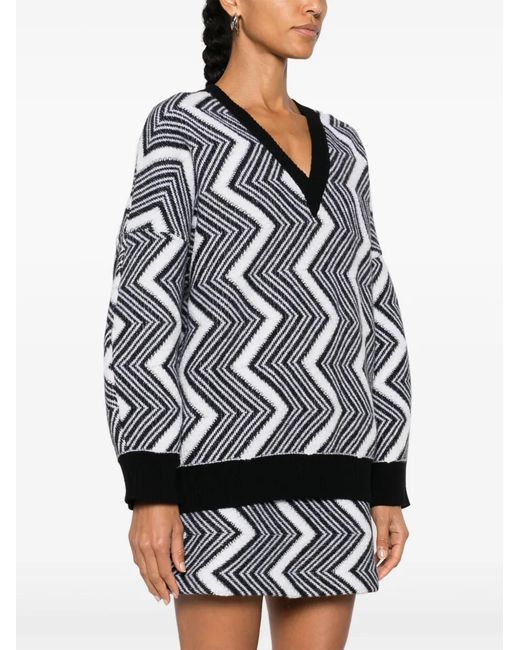 Missoni Black Zigzag Wool Sweater